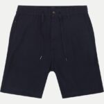 BOSS MEN SLIM-FIT LINEN SHORTS DARK BLUE