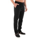 BOSS MEN REGULAR FIT TROUSERS IN A COMFORT STRETCH LINEN BLEND BLACK - Image 2