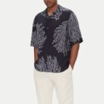 BOSS MEN LAPISY PRINTED SHORT SLEEVE SHIRT DARK BLUE - Image 2