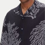 BOSS MEN LAPISY PRINTED SHORT SLEEVE SHIRT DARK BLUE - Image 4