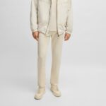 BOSS MEN H RE MAINE5 REGULAR FIT TROUSERS IN STRETCH COTTON TWILL OPEN WHITE