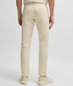 BOSS MEN H RE MAINE5 REGULAR FIT TROUSERS IN STRETCH COTTON TWILL OPEN WHITE - Image 3