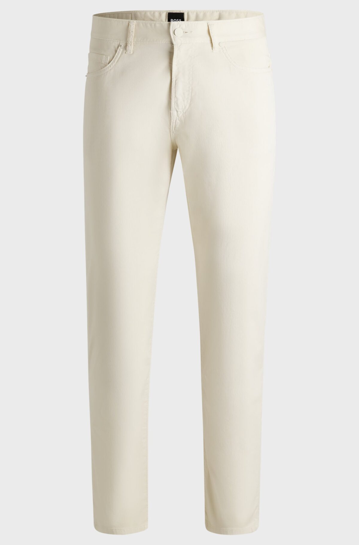 BOSS MEN H RE MAINE5 REGULAR FIT TROUSERS IN STRETCH COTTON TWILL OPEN WHITE - Image 6