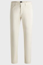 BOSS MEN H RE MAINE5 REGULAR FIT TROUSERS IN STRETCH COTTON TWILL OPEN WHITE - Image 6