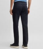 BOSS MEN H RE MAINE5 REGULAR FIT TROUSERS IN STRETCH COTTON TWILL DARK BLUE - Image 4