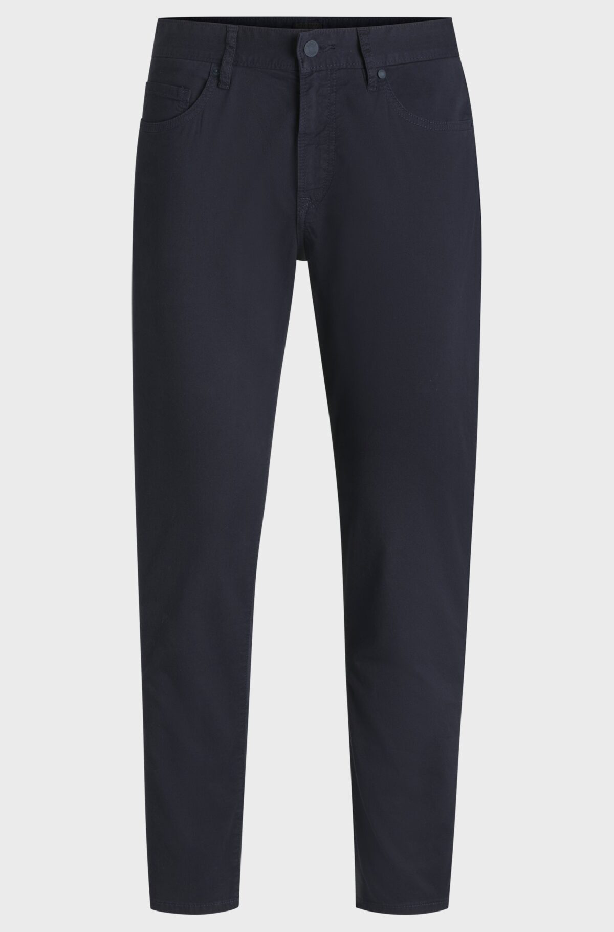 BOSS MEN H RE MAINE5 REGULAR FIT TROUSERS IN STRETCH COTTON TWILL DARK BLUE - Image 6