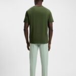 BOSS MEN RELAXED FIT T-SHIRT IN STRETCH FABRIC WITH LOGO ARTWORK OPEN GREEN - Image 4