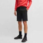 BOSS MEN SLIM-FIT SHORTS IN WATER-REPELLENT STRETCH FABRIC BLACK