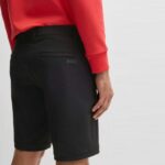 BOSS MEN SLIM-FIT SHORTS IN WATER-REPELLENT STRETCH FABRIC BLACK - Image 3