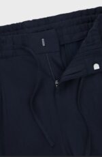BOSS MEN SELECTED BY SHOHEI OHTANI TAPERED-FIT TROUSERS IN LINEN BLEND DARK BLUE - Image 4