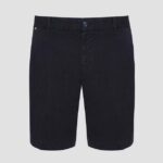 BOSS MEN SLIM-FIT SHORTS IN STRETCH-COTTON TWILL NAVY