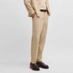 BOSS MEN WASHABLE FORMAL TROUSERS IN STRETCH SEERSUCKER FABRIC OPEN WHITE - Image 2