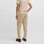 BOSS MEN WASHABLE FORMAL TROUSERS IN STRETCH SEERSUCKER FABRIC OPEN WHITE - Image 3