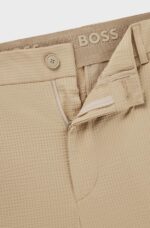 BOSS MEN WASHABLE FORMAL TROUSERS IN STRETCH SEERSUCKER FABRIC OPEN WHITE - Image 5
