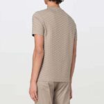 EMPORIO ARMANI JERSEY T-SHIRT WITH ALL OVER JACQUARD EAGLE ROASTED CASHEW - Image 2