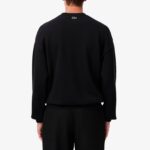 LACOSTE MEN'S LOOSE FIT FLEECE CREW NECK SWEATSHIRT BLACK - Image 2