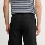 BOSS MEN SLIM-FIT LINEN SHORTS BLACK - Image 2