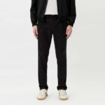 HUGO MEN GETLIN251 COTTON BLEND TROUSERS BLACK