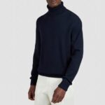 PAUL&SHARK MEN SOFT COOL TOUCH WOOL TURTLENECK BLUE