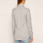 POLO RALPH LAUREN WOMAN CUSTOM FIT KNIT OXFORD LONG SLEEVE SHIRT GREY - Image 2