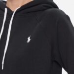 POLO RALPH LAUREN WOMAN FLEECE PULLOVER HOODIE SWEATSHIRT BLACK - Image 5
