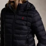 POLO RALPH LAUREN WOMAN WATER-RESISTANT PACKABLE HOODED JACKET BLACK - Image 4