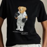 POLO RALPH LAUREN WOMAN POLO BEAR COTTON JERSEY T-SHIRT BLACK - Image 3