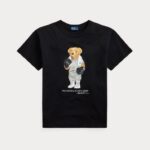 POLO RALPH LAUREN WOMAN POLO BEAR COTTON JERSEY T-SHIRT BLACK - Image 4