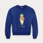 POLO RALPH LAUREN WOMAN POLO BEAR LIGHTWEITGHT FLEECE CREWNECK BLUE - Image 4
