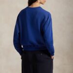 POLO RALPH LAUREN WOMAN POLO BEAR LIGHTWEITGHT FLEECE CREWNECK BLUE - Image 2