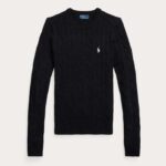 POLO RALPH LAUREN WOMAN CABLE-KNIT COTTON CREWNECK JUMPER BLACK - Image 4