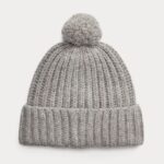 POLO RALPH LAUREN UNISEX BEAR WOOL BLEND POM-POM BEANIE GREY - Image 2