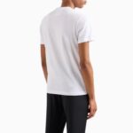EMPORIO ARMANI MEN JERSEY JACQUARD LOGO T-SHIRT BIANCO - Image 2
