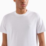 EMPORIO ARMANI MEN JERSEY JACQUARD LOGO T-SHIRT BIANCO - Image 4