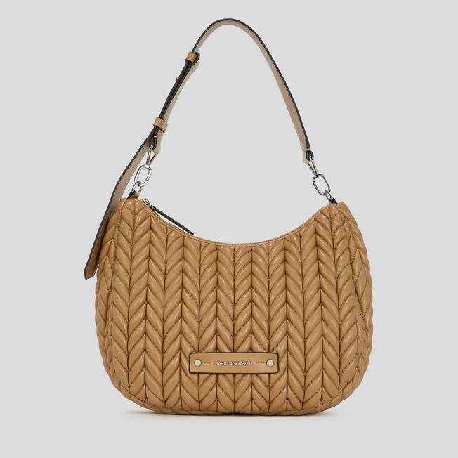 A3W30147-1XV-5 KARL LAGERFELD WOMEN K/WEAVE HOBO BAG CARAMEL - Image 1