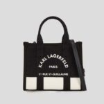 KARL LAGERFELD WOMEN RUE ST-GUILLAUME MINI TOTE BAG CANNOLI CREAM-BLACK
