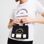 KARL LAGERFELD WOMEN RUE ST-GUILLAUME MINI TOTE BAG CANNOLI CREAM-BLACK - Image 3