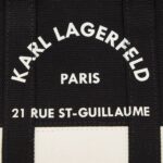 KARL LAGERFELD WOMEN RUE ST-GUILLAUME MINI TOTE BAG CANNOLI CREAM-BLACK - Image 5
