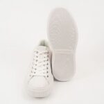 KARL LAGERFELD MENS KAPRIKA GEOMETRIKARL LOGO SNEAKERS WHITE LEATHER - Image 5