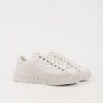 KARL LAGERFELD MENS KAPRIKA GEOMETRIKARL LOGO SNEAKERS WHITE LEATHER - Image 4
