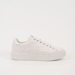KARL LAGERFELD MENS KAPRIKA GEOMETRIKARL LOGO SNEAKERS WHITE LEATHER