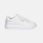 KARL LAGERFELD MENS KAPRI MONOGRAM EMBOSS LO SNEAKER WHITE LEATHER MONO