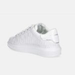 KARL LAGERFELD MENS KAPRI MONOGRAM EMBOSS LO SNEAKER WHITE LEATHER MONO - Image 2