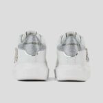 KARL LAGERFELD WOMEN KAPRI SIGNIA RHINESTONE SNEAKERS WHITE LEATHER-SILVER - Image 2