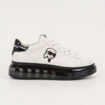 KARL LAGERFELD WOMEN IKON NFT KAPRI KUSHION SNEAKERS WHITE LEATHER-BLACK