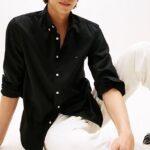 TOMMY HILFIGER MEN TH FLEX REGULAR FIT POPLIN SHIRT BLACK - Image 4