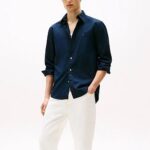 TOMMY HILFIGER MEN TH FLEX REGULAR FIT POPLIN SHIRT DESERT SKY - Image 3