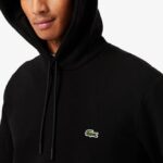 LACOSTE MEN'S COTTON JOGGER HOODIE BLACK - Image 2