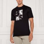 BOSS MEN'S JERSEY COTTON T-SHIRT REGULAR-FIT H-THOMPSON 655 BLACK