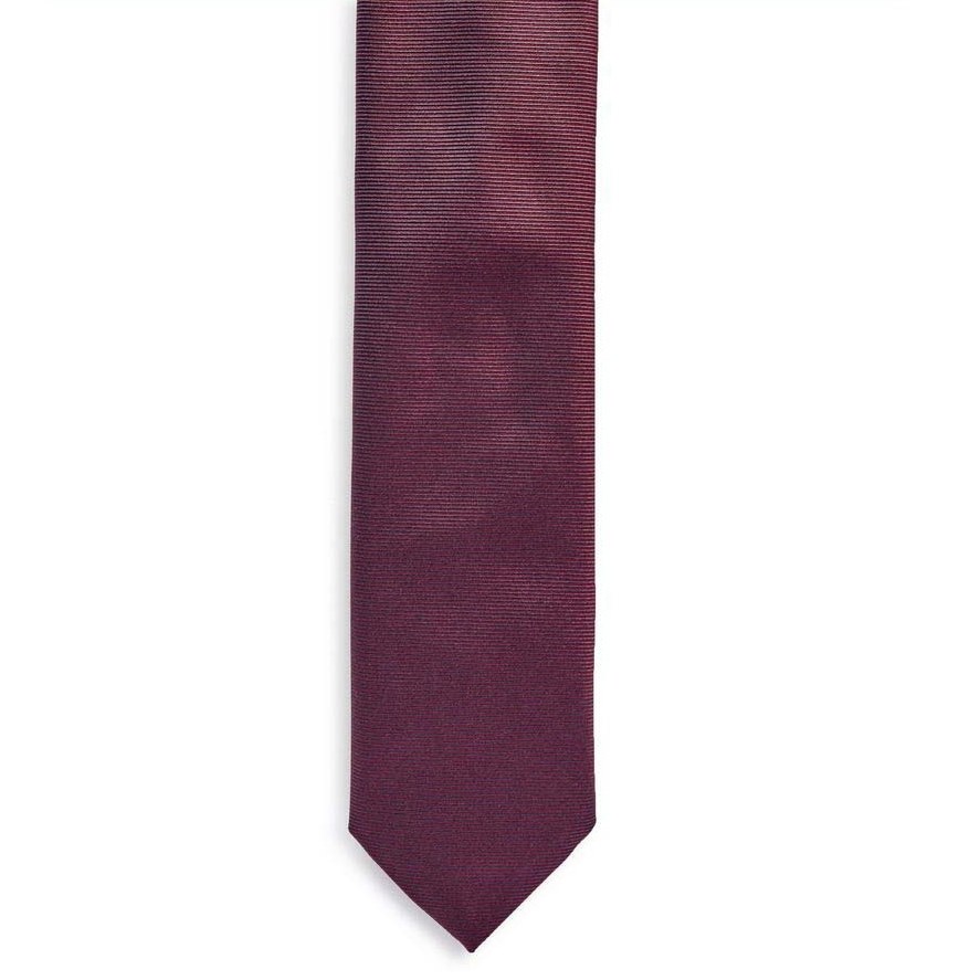 50520644-602-1 HUGO MEN'S SILK-BLEND TIE 6 CM DARK RED - Image 1